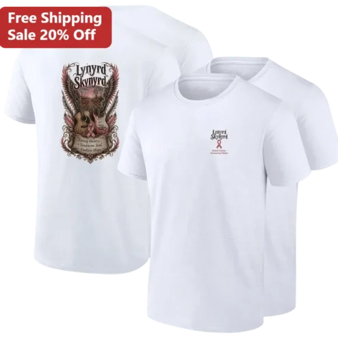 Lynyrd Skynyrd Strong Hearts Southern Soul Endless Hope Breast Cancer Awareness Month Tee Gift For Rock Fans