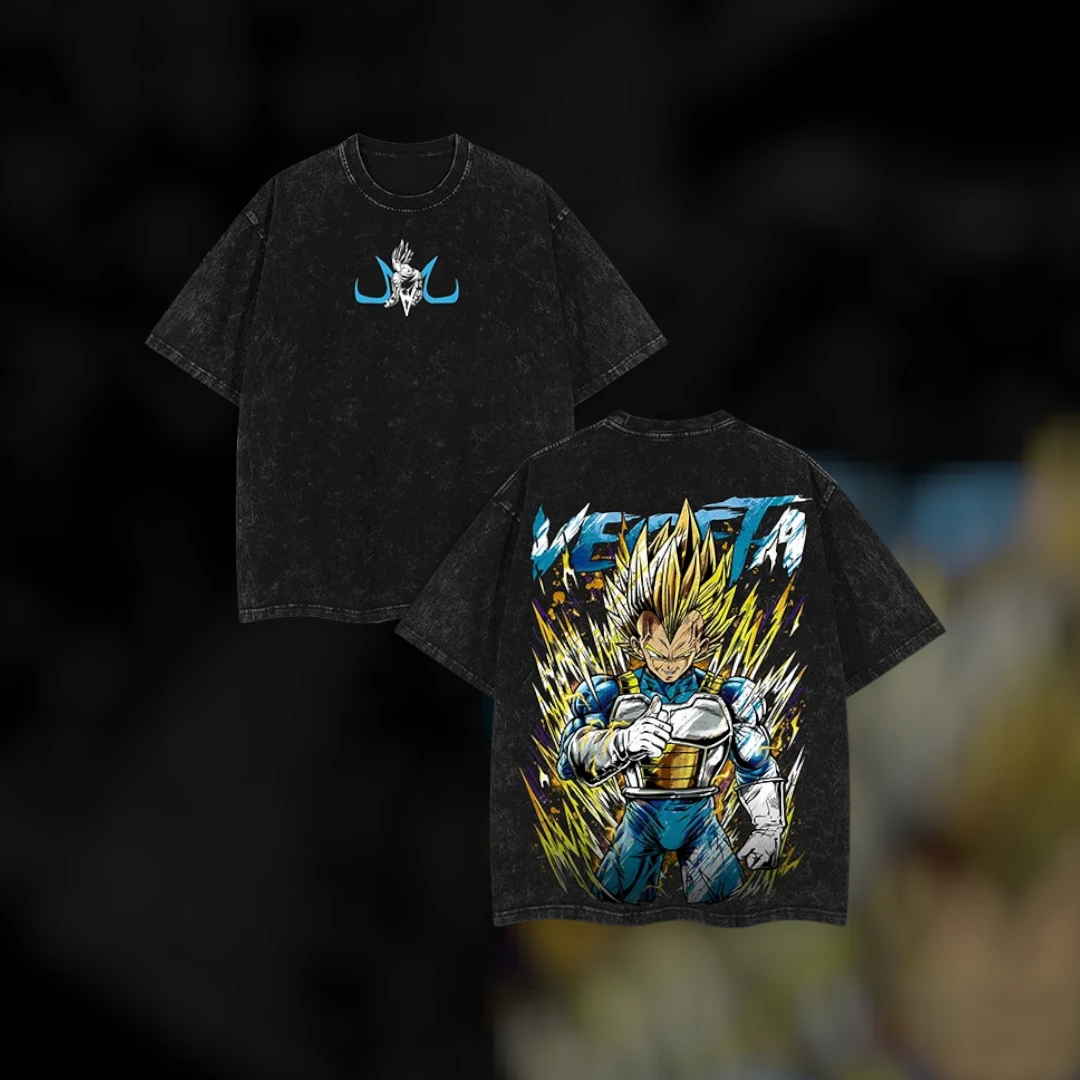 Majin Vegeta Graphic Tee Dragon Ball Z Super Saiyan Vintage Acid Wash Shirt