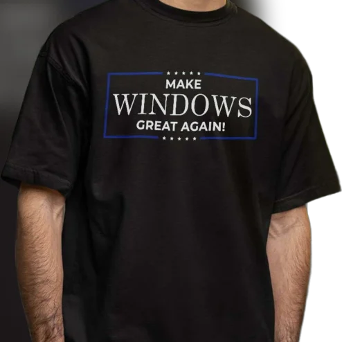 Make Windows Great Again Funny Tech Tee, IT Humor Sysadmin Shirt, Geek Programmer Gift