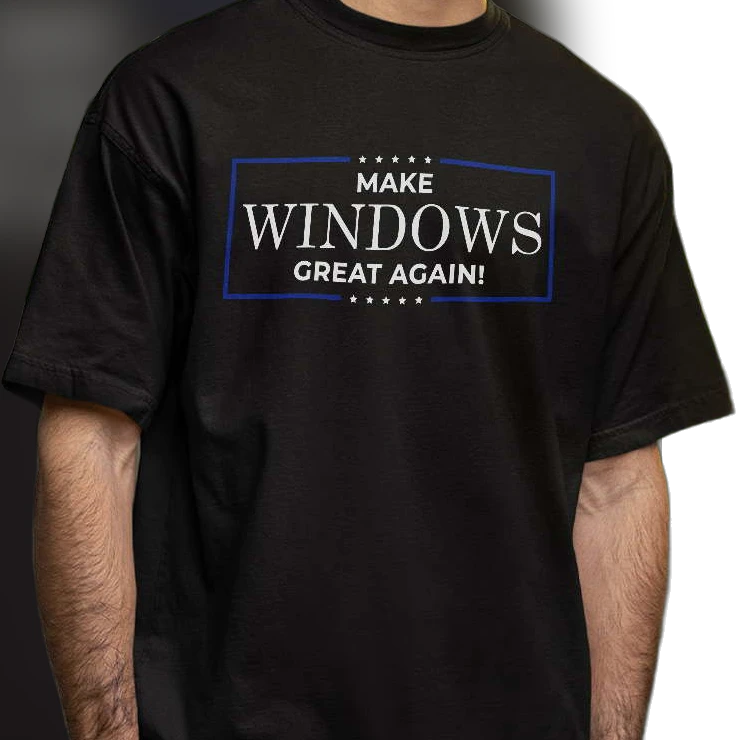 Make Windows Great Again Funny Tech Tee, IT Humor Sysadmin Shirt, Geek Programmer Gift