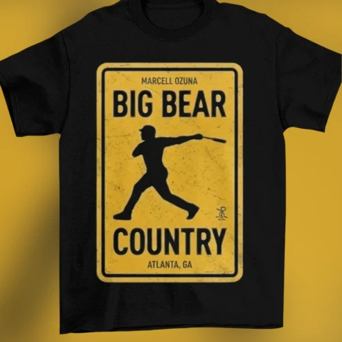 Marcell Ozuna Big Bear Country Atlanta GA Tee Vintage Baseball Fan Shirt