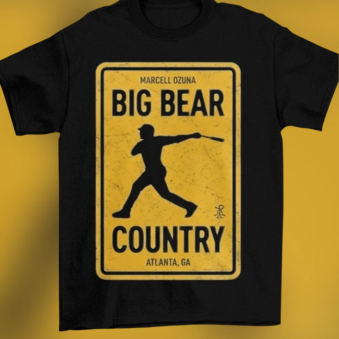Marcell Ozuna Big Bear Country Atlanta GA Tee Vintage Baseball Fan Shirt