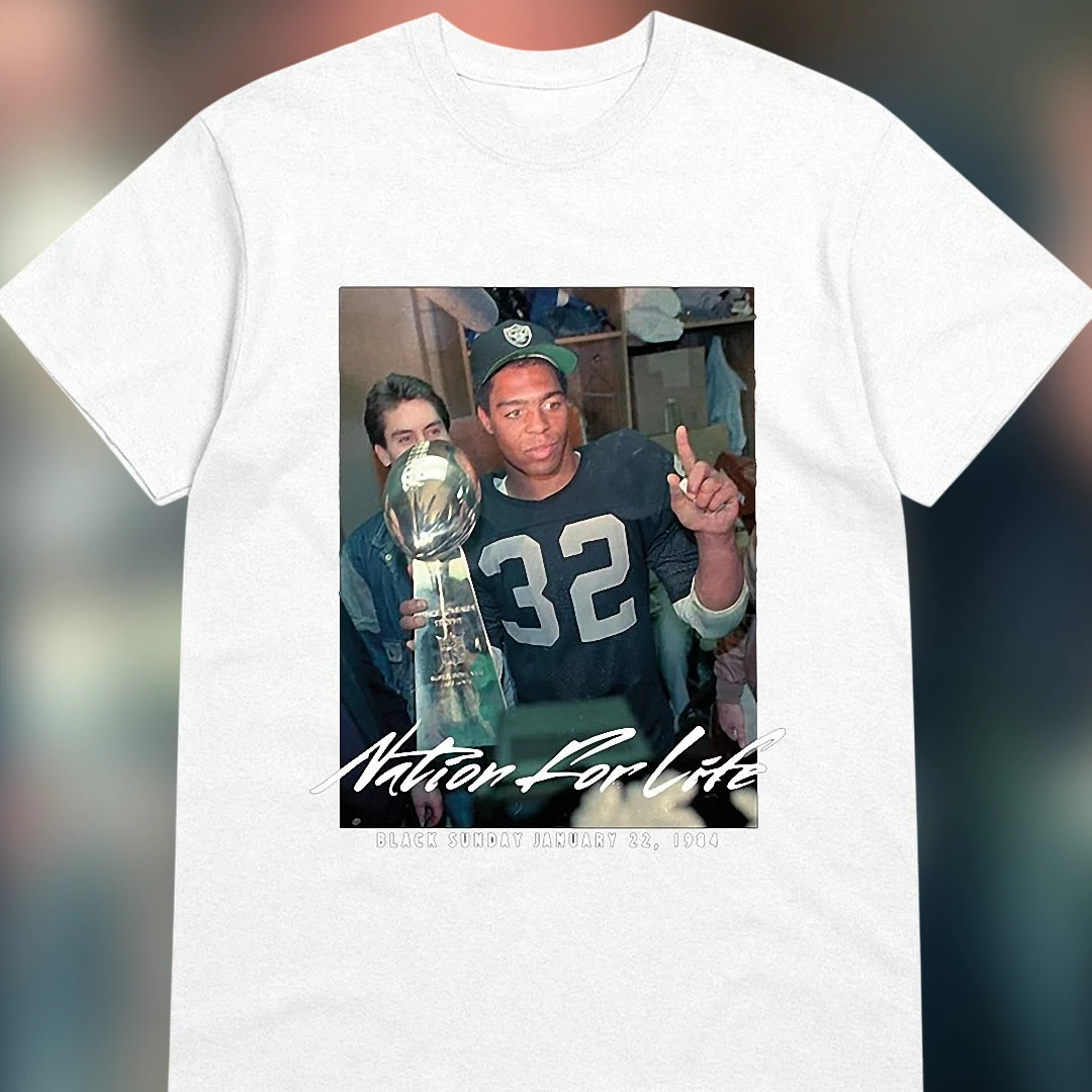 Marcus Allen Super Bowl XVIII Black Sunday Tee, Vintage 1984 Raiders Nation For Life Football Graphic Shirt