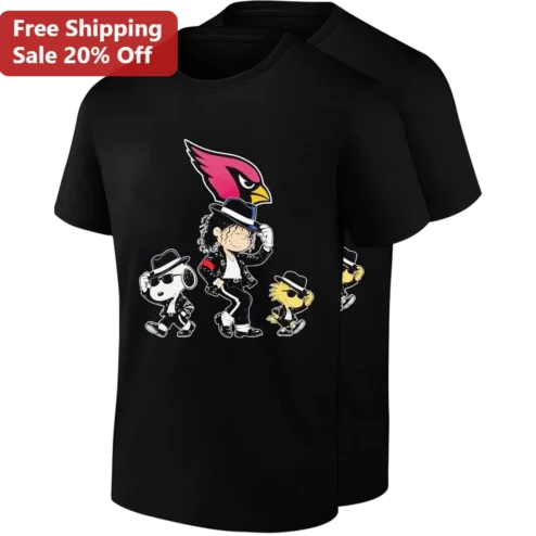 Michael Jackson Tee Snoopy Woodstock Arizona Cardinals Smooth Criminal Dance Crossover Gift for Football Fans