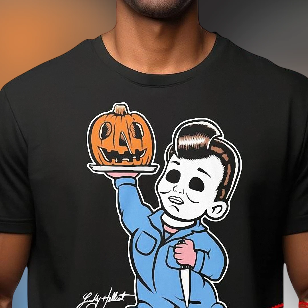 Michael Myers Halloween Horror Graphic Tee, Cute Spooky Slasher Pumpkin Shirt for Fans