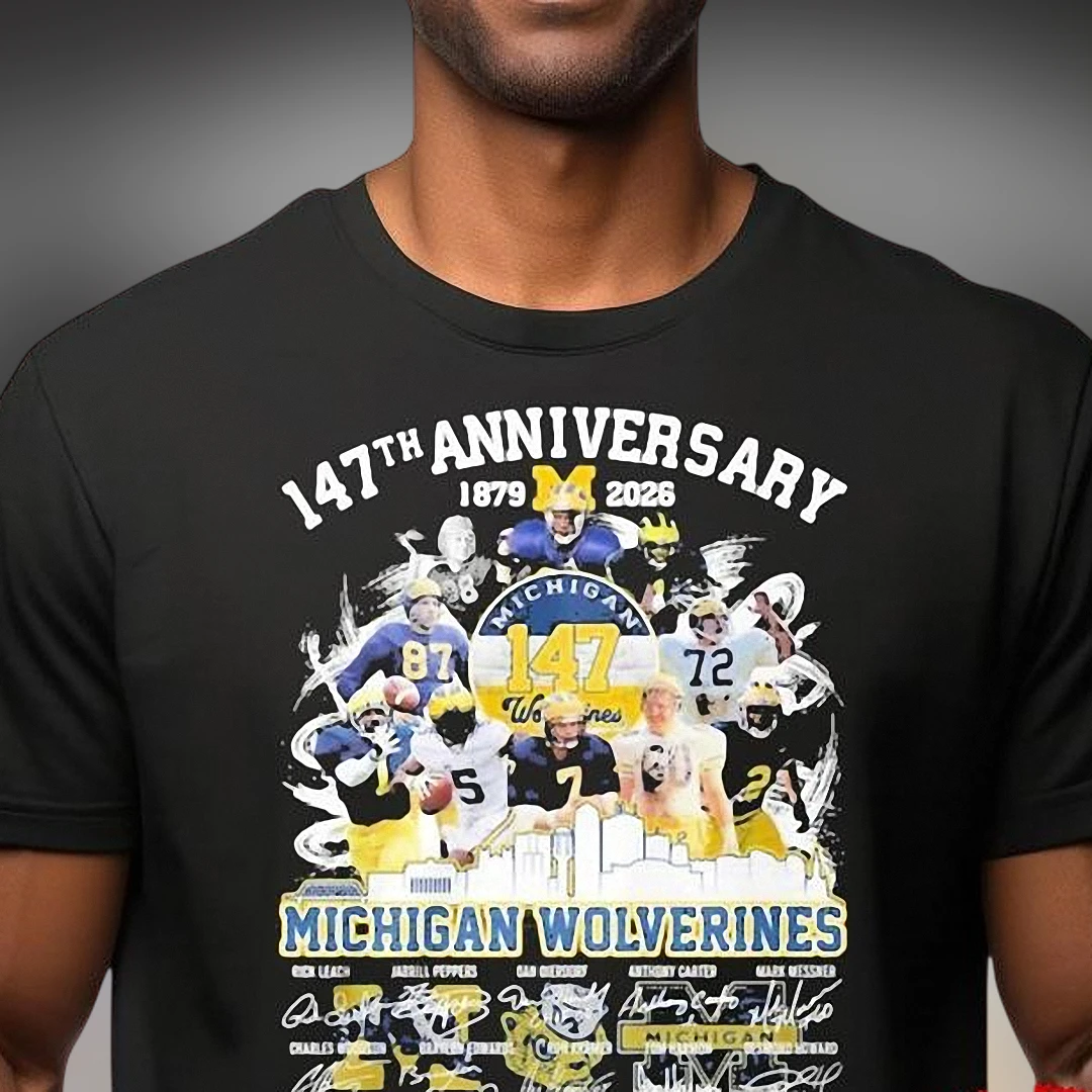 Michigan Wolverines 147th Anniversary 2026 Legends Commemorative Signatures Tee