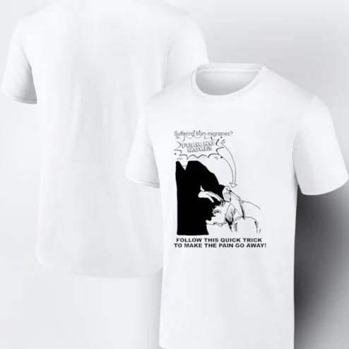 Migraine Fear No More Funny Headache Dark Humor Graphic Tee for Men and Women