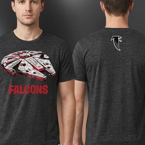 Millennium Falcon Falcons Tee Atlanta Football Mashup Graphic Shirt for Fans