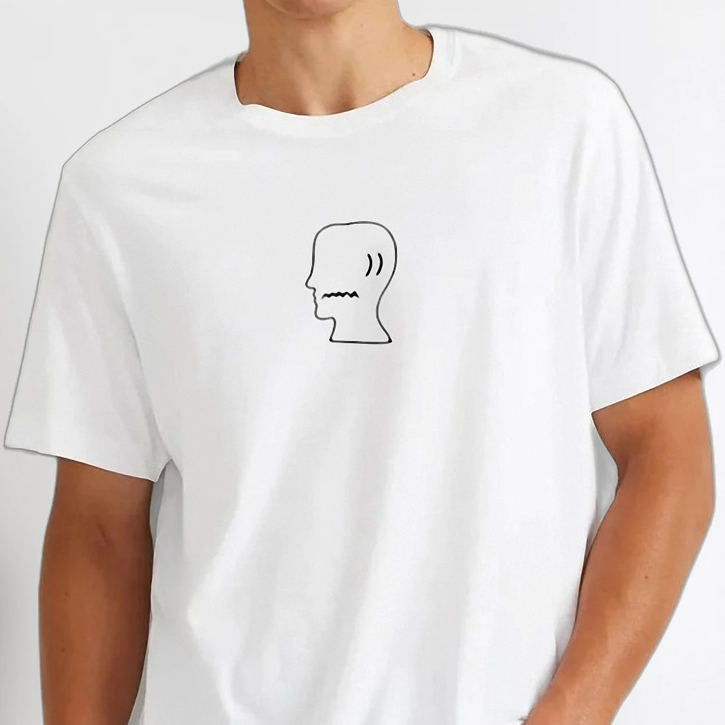 Minimalist Speaking Head Line Art Tee Abstract Face Sketch Indie Aesthetic Gift