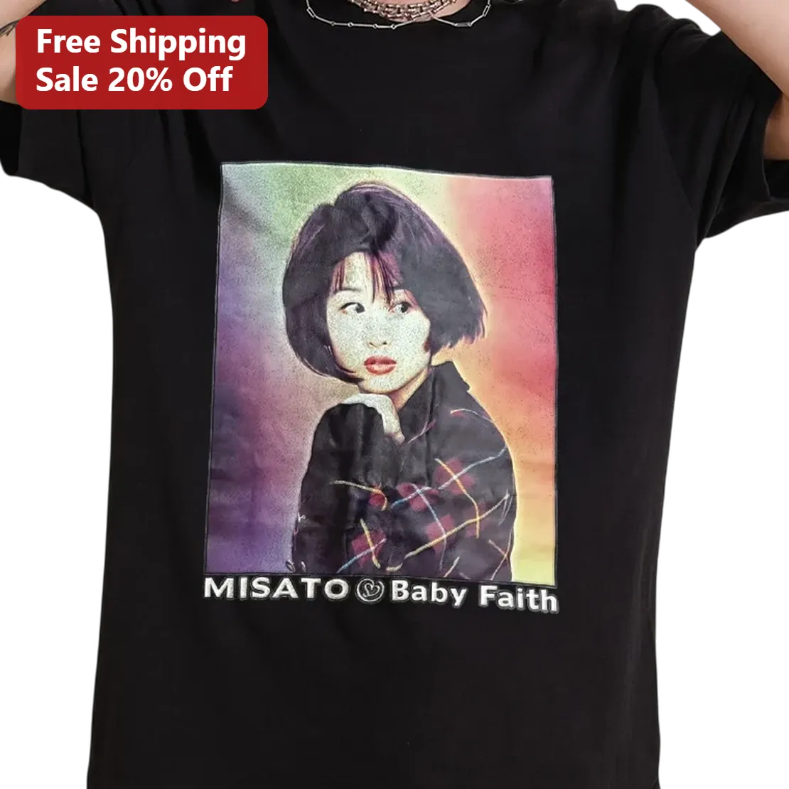 MISATO Baby Faith Tee Misato Watanabe Vintage 90s J-Pop Retro Album Print Gift for Music Fans