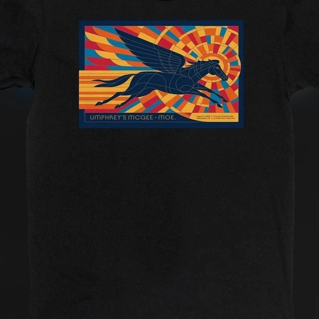 Moe and Umphrey's McGee Tour Graphic Tee, Pegasus Concert Poster Jam Band Music Shirt