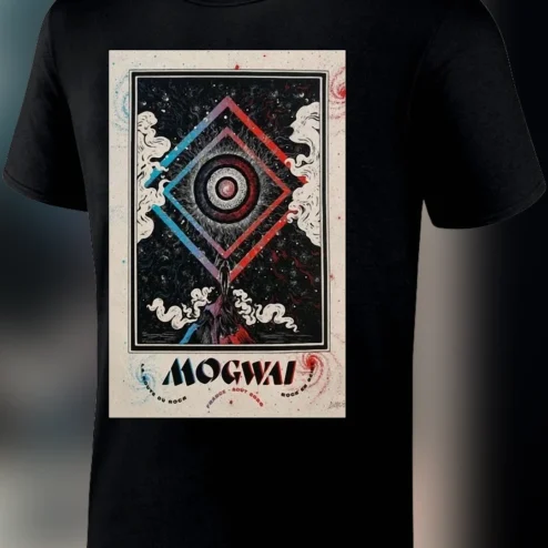 Mogwai Band Concert Poster Graphic Tee Post-Rock Music Fan Shirt Alternative Indie Rock Gift