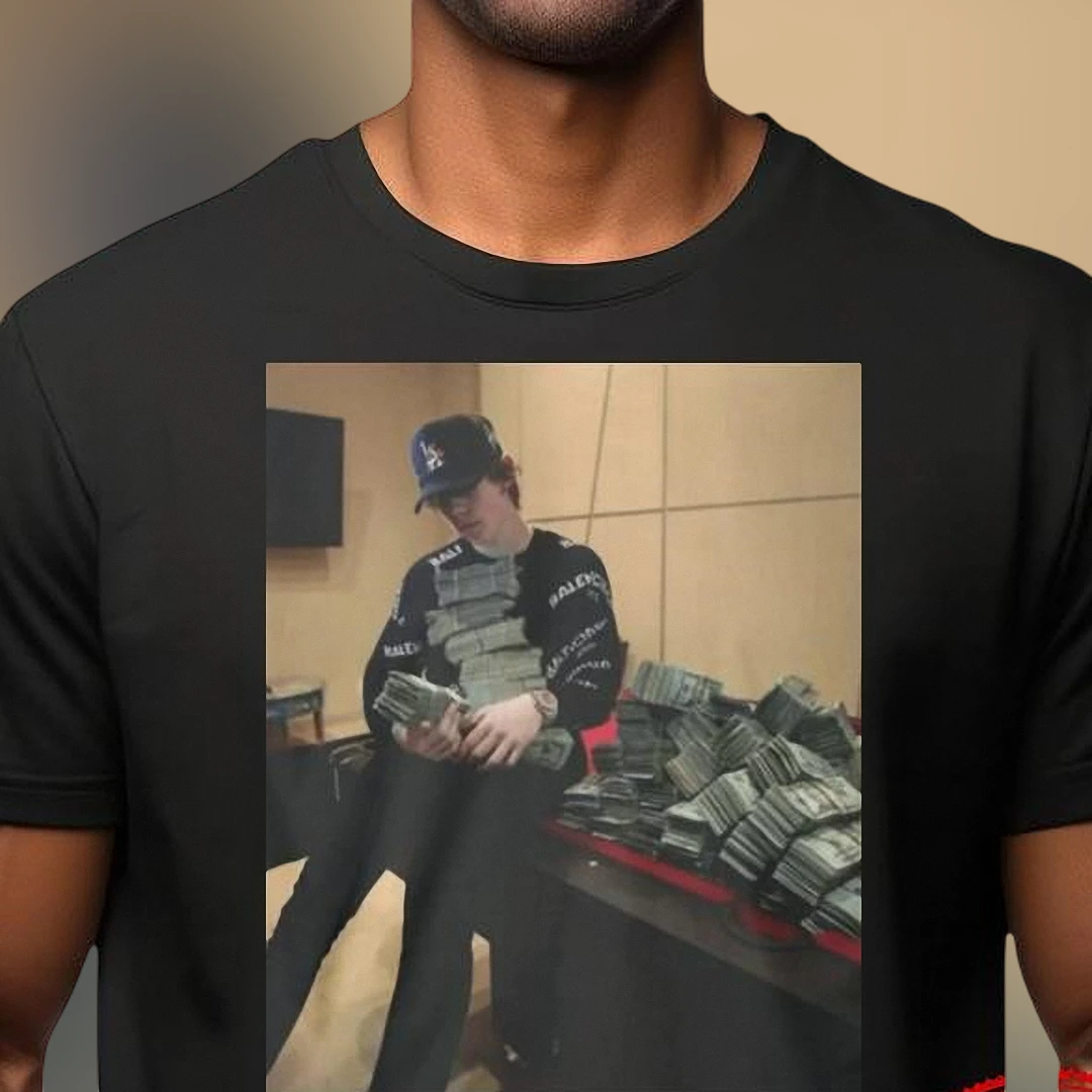 Money Stacks Flex Photo Graphic Tee Streetwear Cash Hustle Shirt