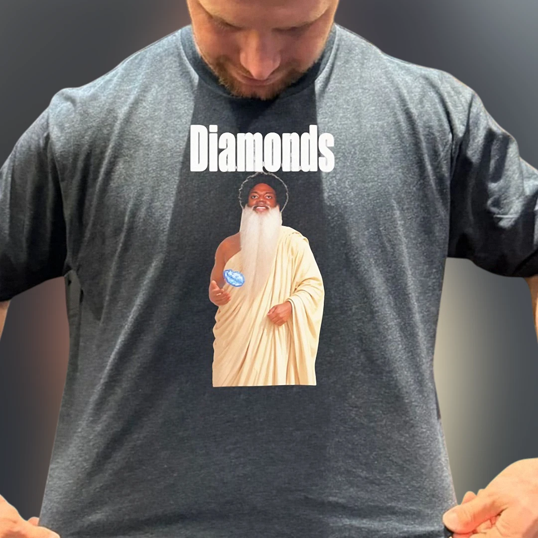 Morgan Freeman Diamonds God Meme Tee Funny Pop Culture Graphic Shirt for Men and Women