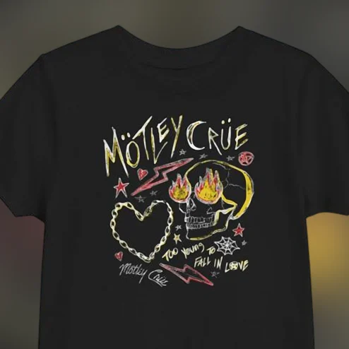 Mötley Crüe Too Young To Fall In Love Tee Vintage Rock Band Graphic T-Shirt