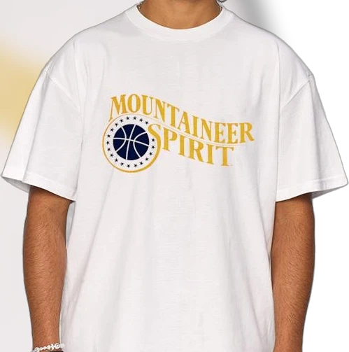 Mountaineer Spirit Basketball Graphic Tee, Vintage Collegiate Sports Fan T-Shirt for Men and Women