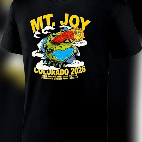 Mt. Joy Colorado 2026 Red Rocks and Fiddlers Green Concert Tee, Indie Rock Live Tour Souvenir Shirt