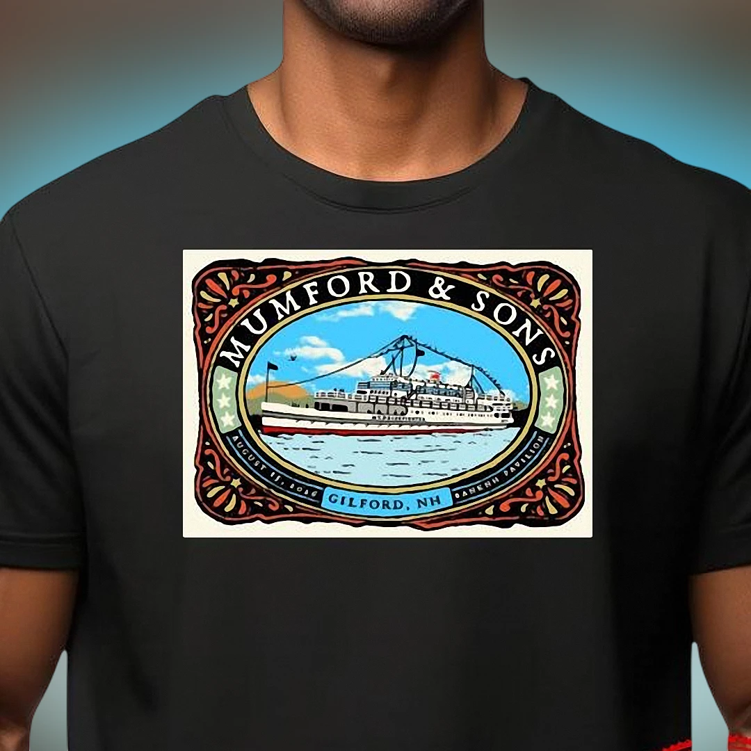 Mumford Sons Gilford NH Concert Tee Vintage BankNH Pavilion August Tour Souvenir Music Shirt