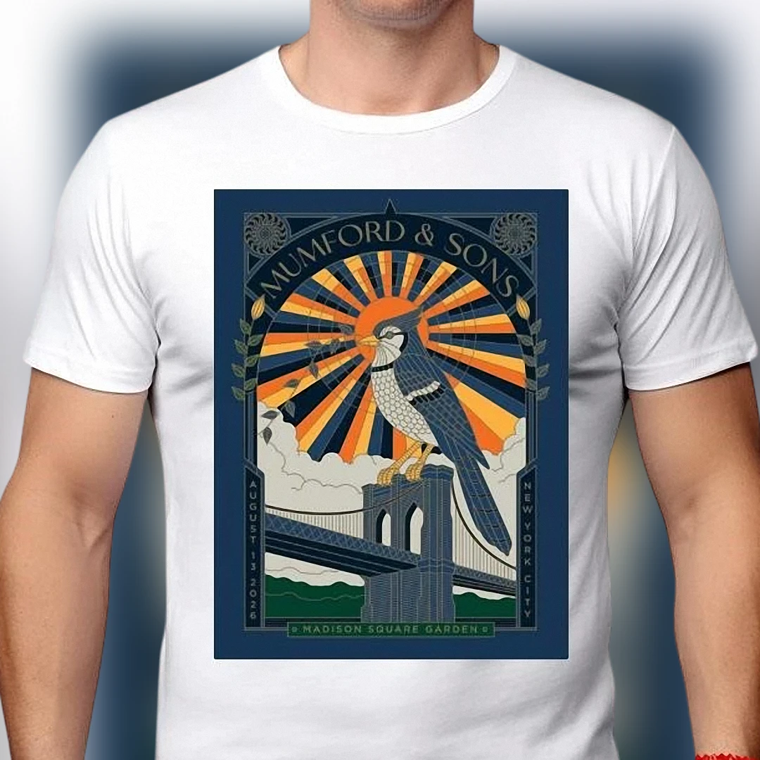 Mumford Sons Madison Square Garden NYC Aug 13 2026 Tee, Vintage Concert Tour Poster Graphic Shirt