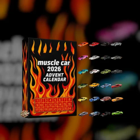 Muscle Car 2026 Advent Calendar 24-Day Retro Garage Christmas Countdown Toy Gift for Car Enthusiasts