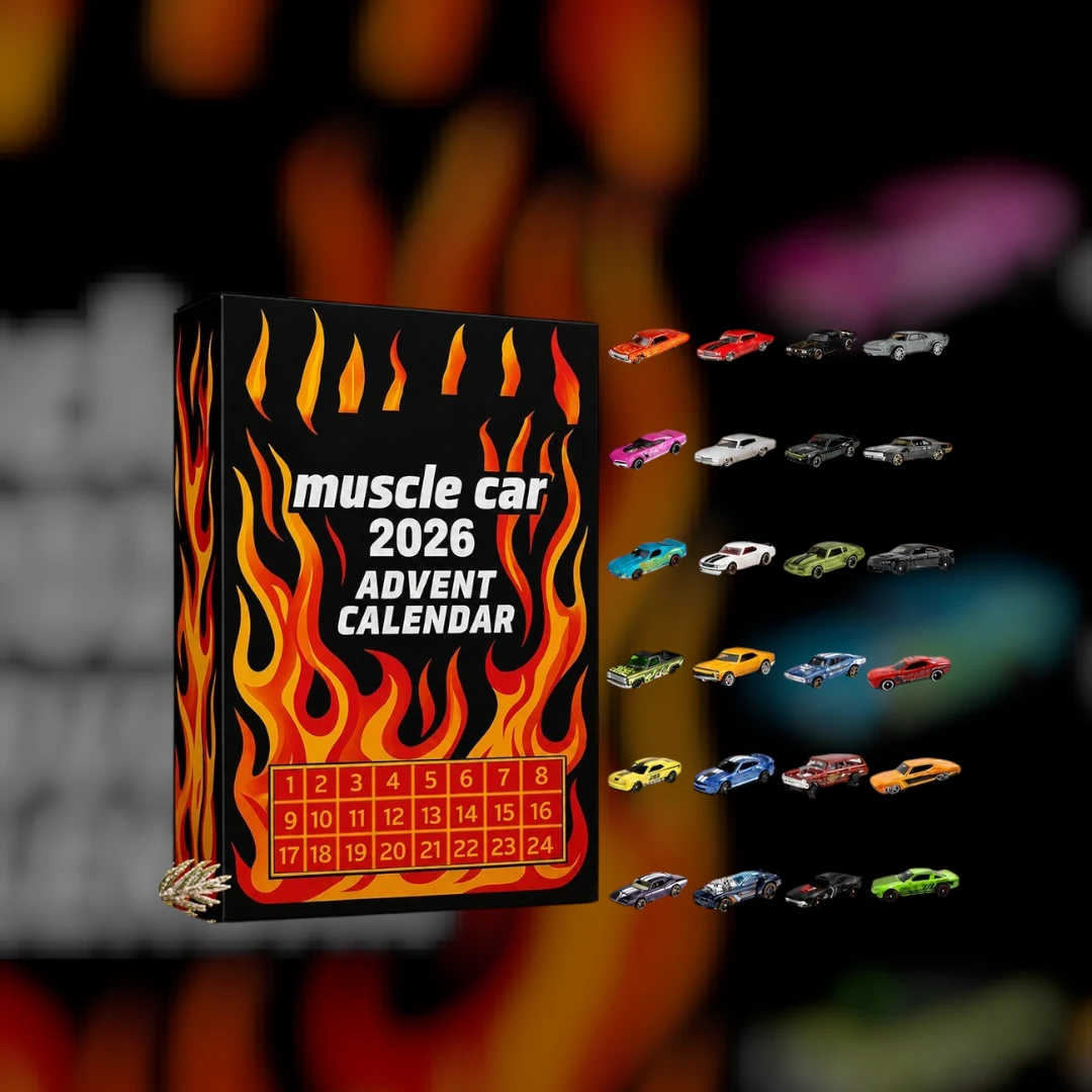 Muscle Car 2026 Advent Calendar 24-Day Retro Garage Christmas Countdown Toy Gift for Car Enthusiasts