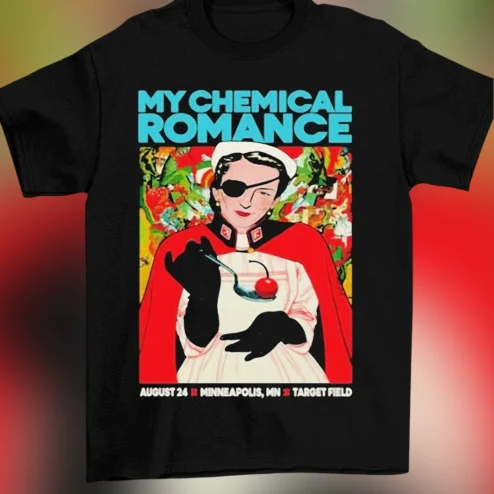 My Chemical Romance August 24 Minneapolis MN Target Field Concert Tee, MCR Vintage Tour Graphic Shirt