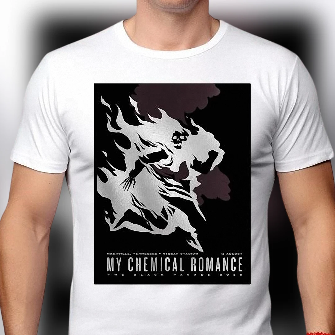 My Chemical Romance The Black Parade Tour Tee, Emo Rock Concert Graphic Shirt for Fans