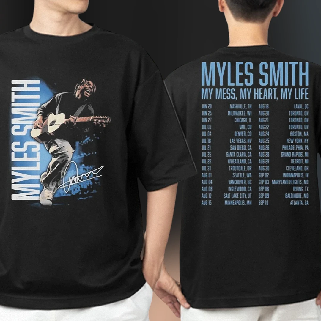 Myles Smith My Mess My Heart My Life Tour Tee, Vintage Music Artist Concert Graphic T-Shirt Gift for Fans