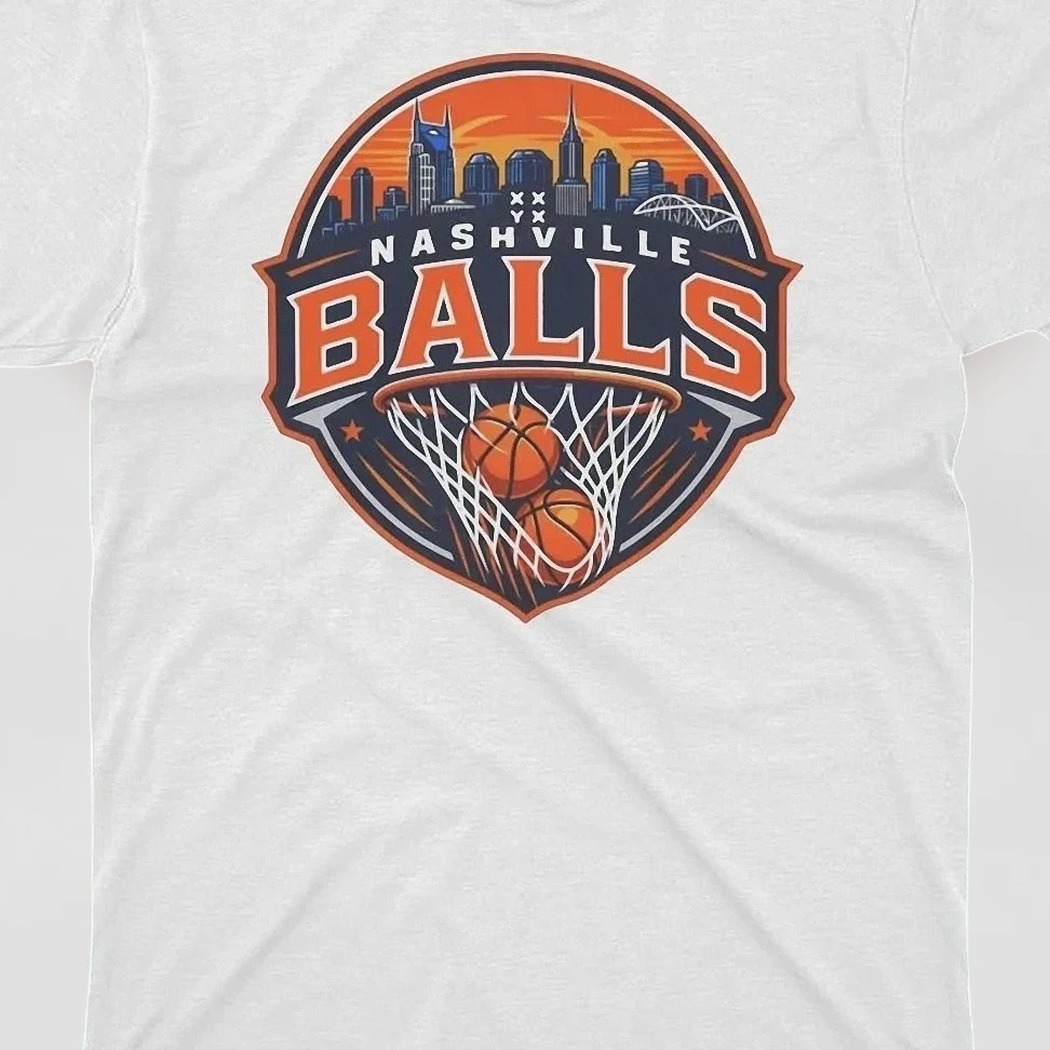 Nashville Balls Basketball Tee, City Skyline Sports Fan Graphic T-Shirt