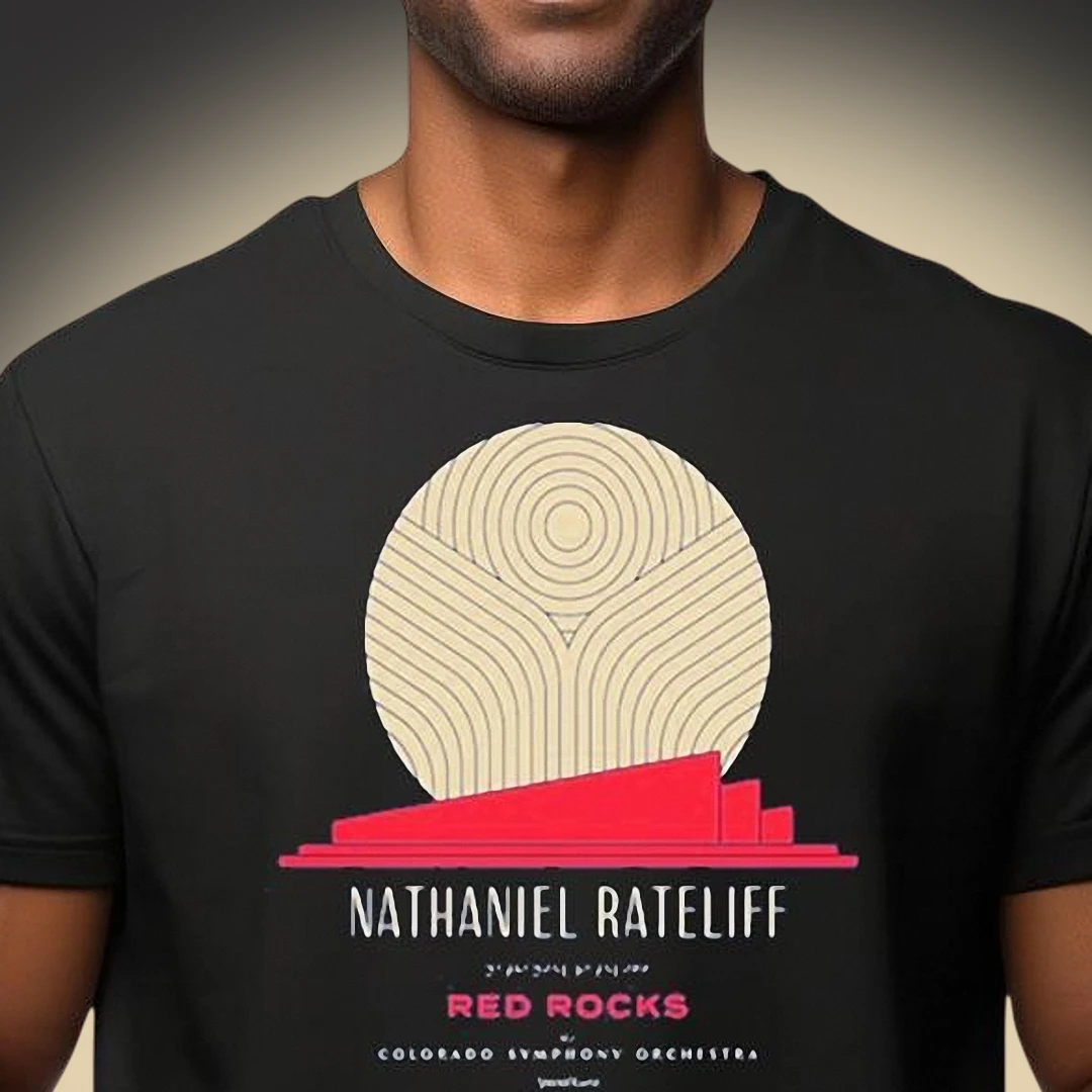 Nathaniel Rateliff Red Rocks Colorado Symphony Orchestra Tee, Live Concert Souvenir Graphic Shirt