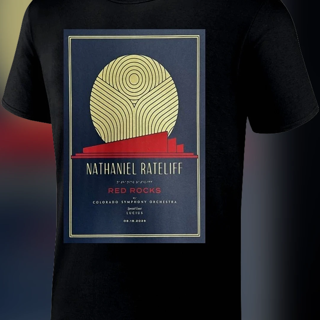 Nathaniel Rateliff Red Rocks Concert Poster Tee, Colorado Symphony Lucius Live Show Graphic Shirt