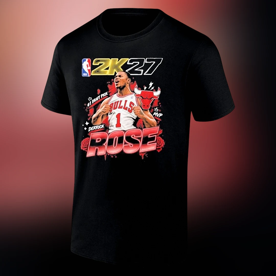 NBA 2K27 Derrick Rose Tee Vintage MVP No 1 Draft Pick Basketball Graphic Shirt