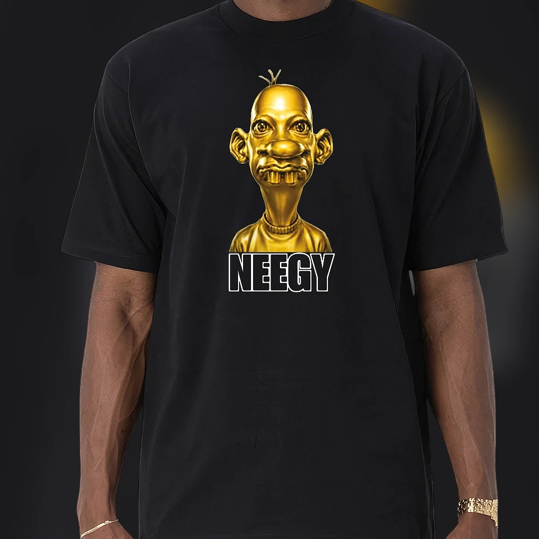 NEEGY 3D Golden Character Graphic Tee Funny Meme Streetwear Shirt