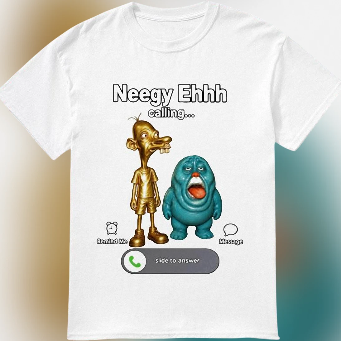 Neegy Ehhh Calling Tee Shirt, Funny Viral Meme Graphic T-Shirt, Absurdist Internet Humor Novelty Gift for Meme Fans