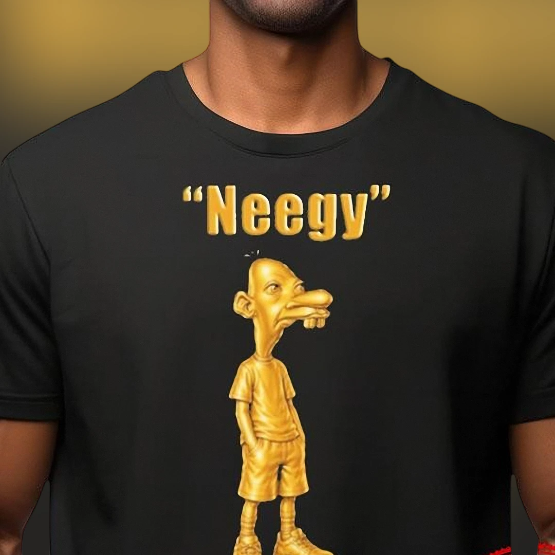 Neegy Graphic Tee Funny Gold Character Cartoon Streetwear T-Shirt