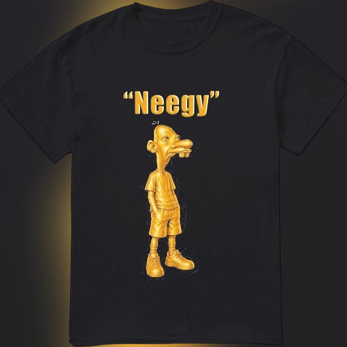 Neegy Manny Heffley Graphic Tee Funny 3D Gold Character Meme Shirt for Fans