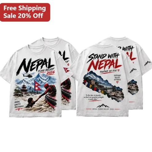 Nepal Flood Relief 2026 Tee Stand With Nepal Together We Rise Hope Unity Recovery Charity Support Gift