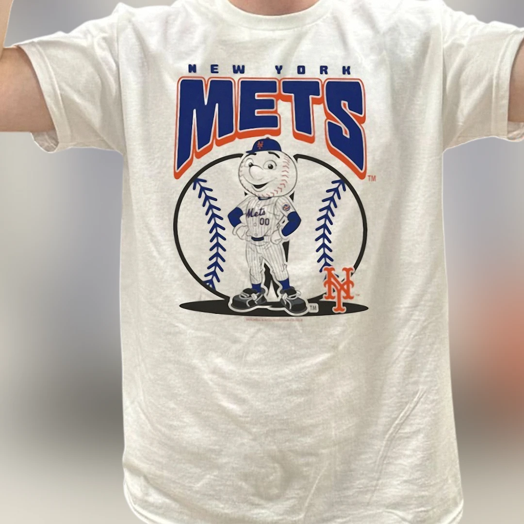 New York Mets Tee Mr Met Retro Baseball Fan Graphic Shirt