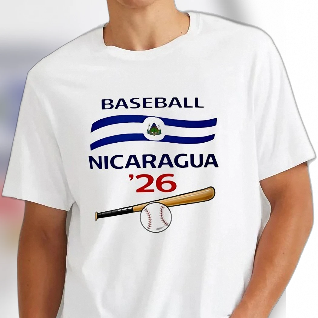 Nicaragua Baseball Fan Tee Custom Year National Flag Pride Shirt Gift for Men