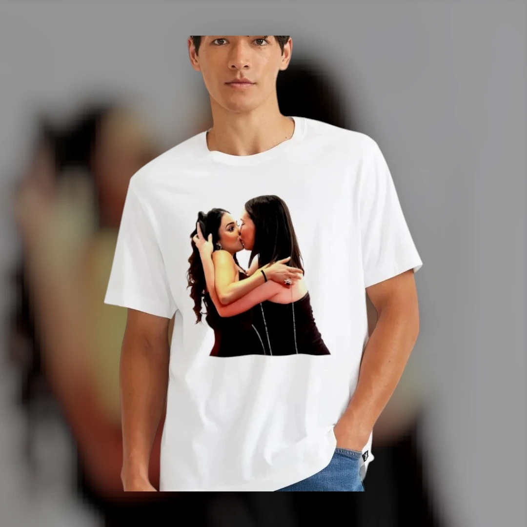 Nikita Rawal Two Women Kissing Graphic Tee Lesbian Pride Pop Culture Art Shirt