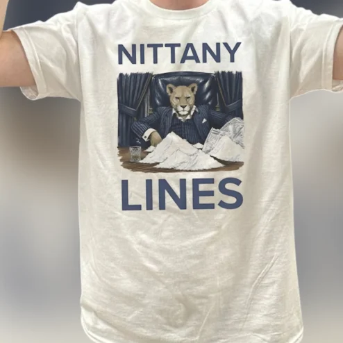 Nittany Lines Tee Funny Penn State Parody Shirt Retro College Mascot Graphic T-Shirt for Game Day Tailgate