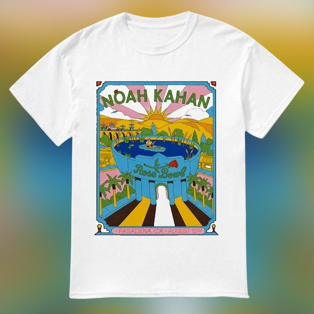 Noah Kahan Rose Bowl Pasadena CA August 15 Concert Tee, Vintage Retro Tour Poster Graphic Shirt