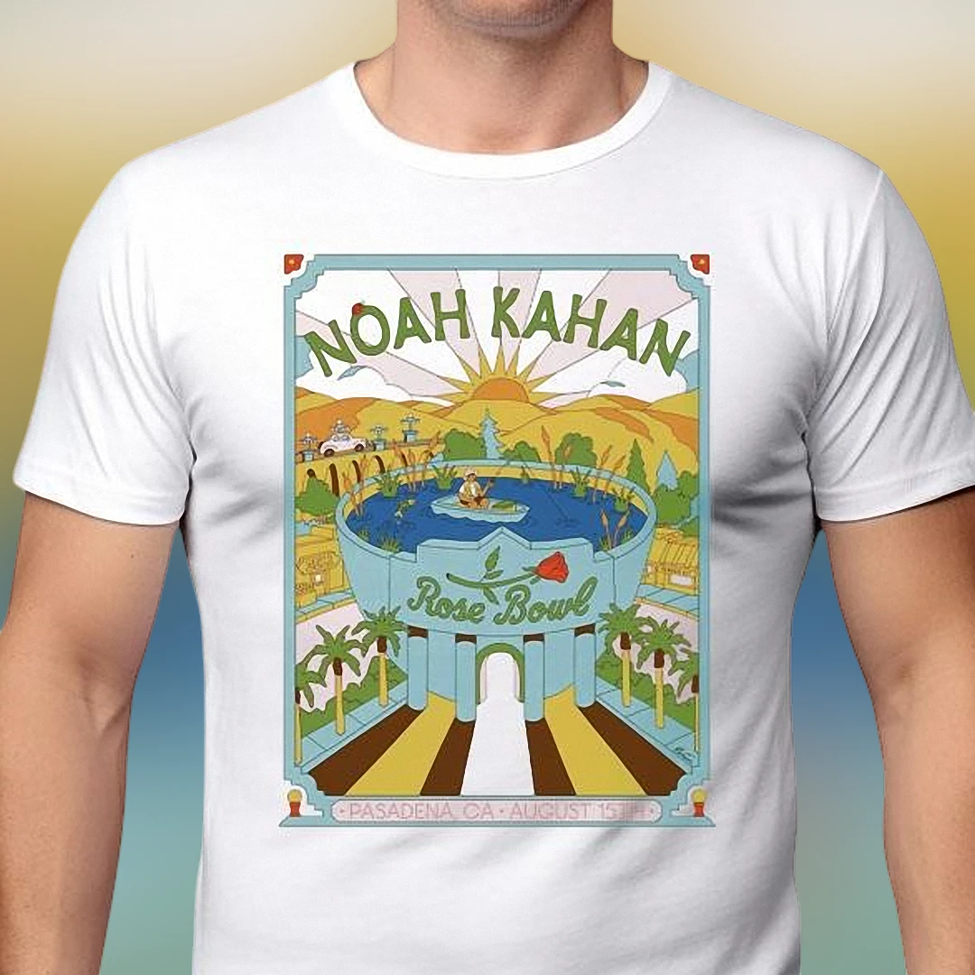 Noah Kahan Rose Bowl Pasadena CA August 15th Tee Vintage Indie Folk Concert Graphic Shirt