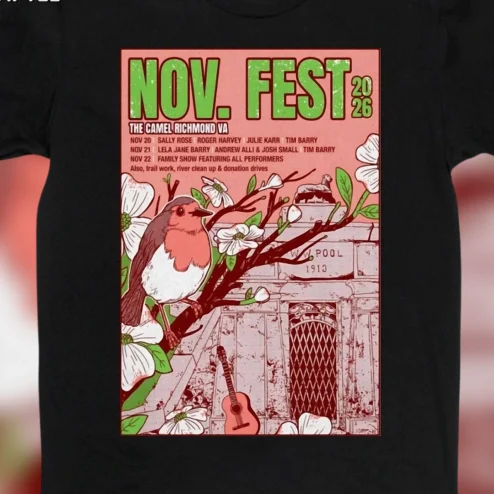 Nov Fest 2026 The Camel Richmond VA Concert Tee, Indie Music Festival Poster Graphic T-Shirt