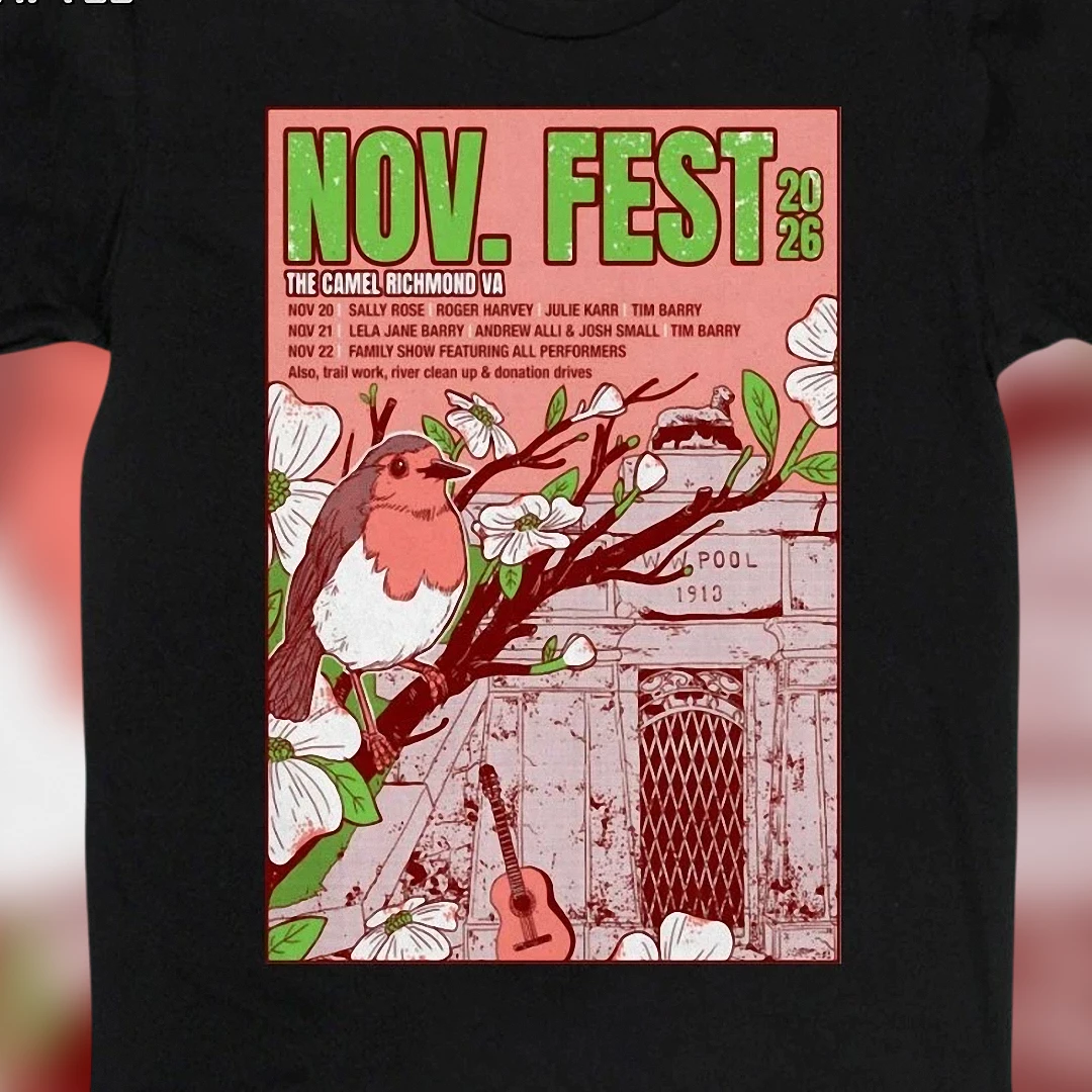 Nov Fest 2026 The Camel Richmond VA Concert Tee, Indie Music Festival Poster Graphic T-Shirt