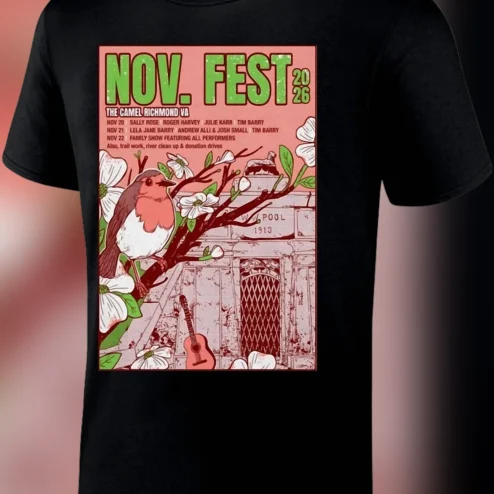 Nov Fest 2026 The Camel Richmond VA Tee Vintage Concert Poster Music Festival Souvenir Shirt
