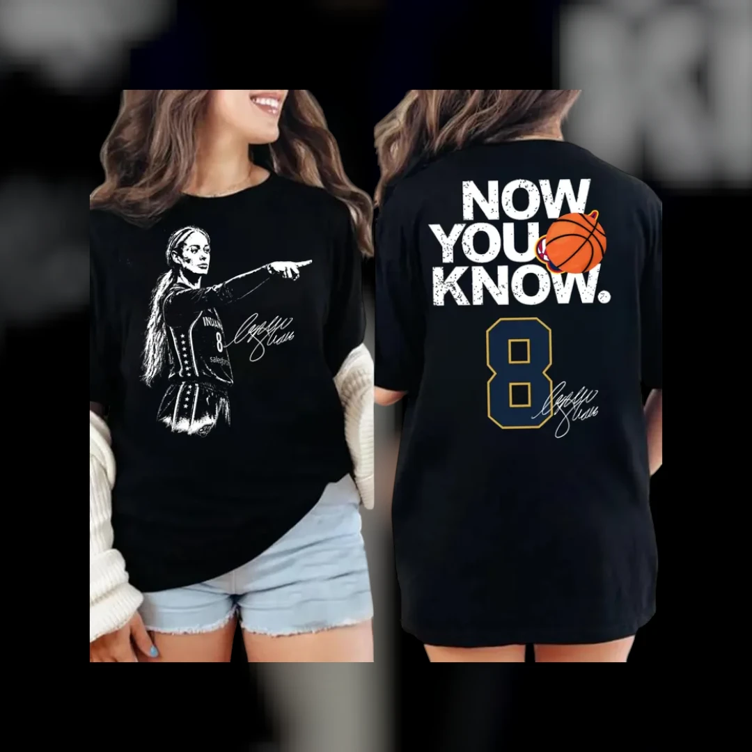 Now You Know Caitlin Clark Number 8 Basketball Tee Signature Graphic Shirt