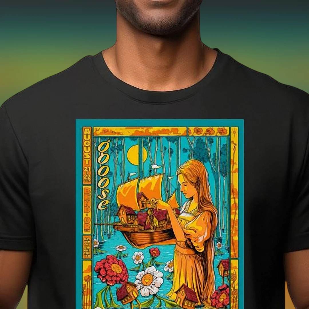 Oboose August 21-22 Bend OR Tee Psychedelic Concert Poster Art Graphic T-Shirt