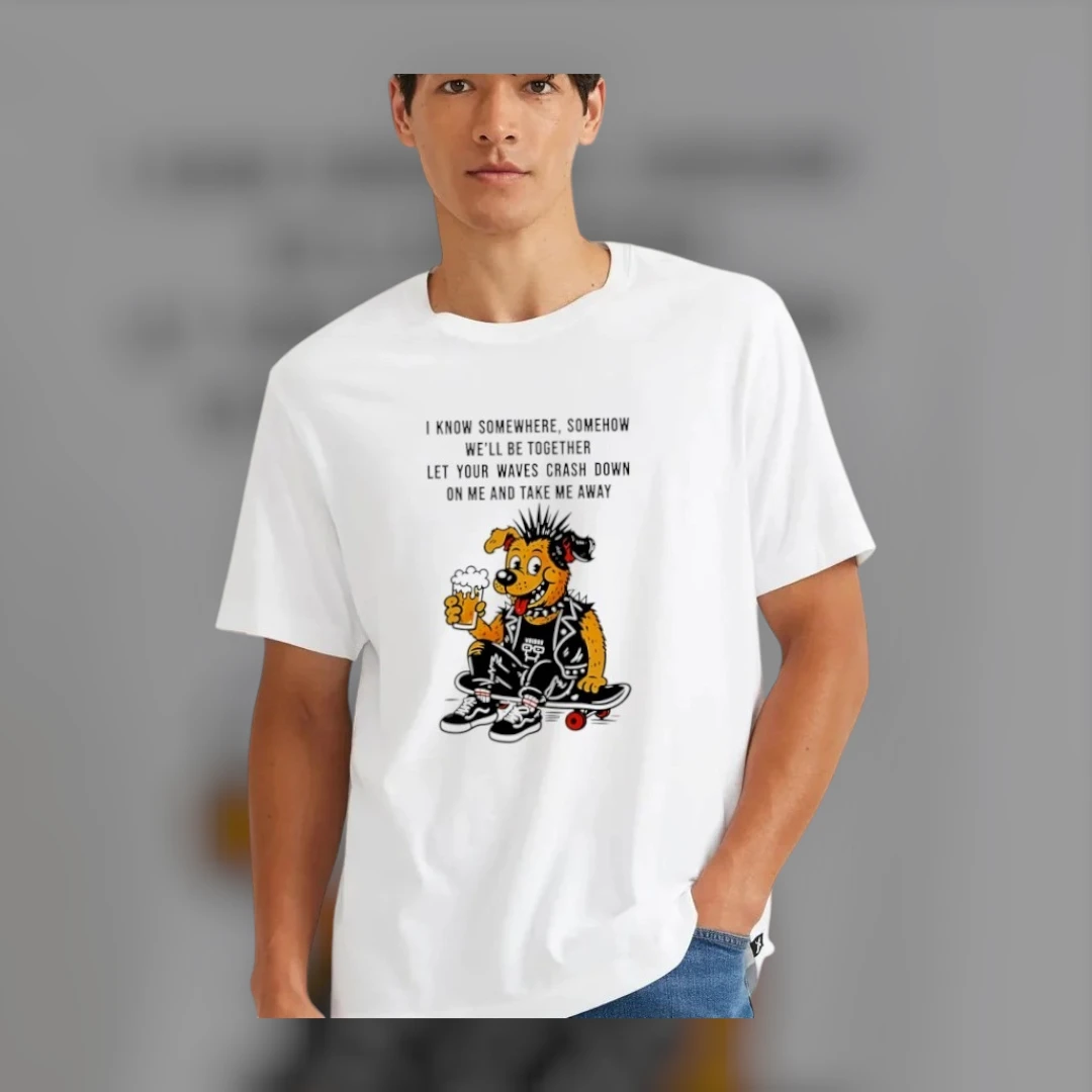 Ocean Avenue Pop Punk Skateboard Dog Tee Emo Nostalgia Lyric Graphic Shirt