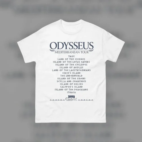 Odysseus Mediterranean Tour Tee Vintage Greek Mythology Odyssey Shirt Troy To Ithaca Gift